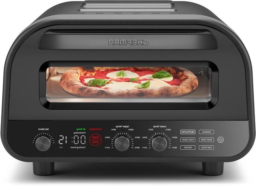 Corenia Elektrische Pizzaoven – Pizza Bakker – Pizza Oven Compact – Pizza Maker – Draagbare Oven – 465°C Maximale Temperatuur – 30 cm Werkoppervlak