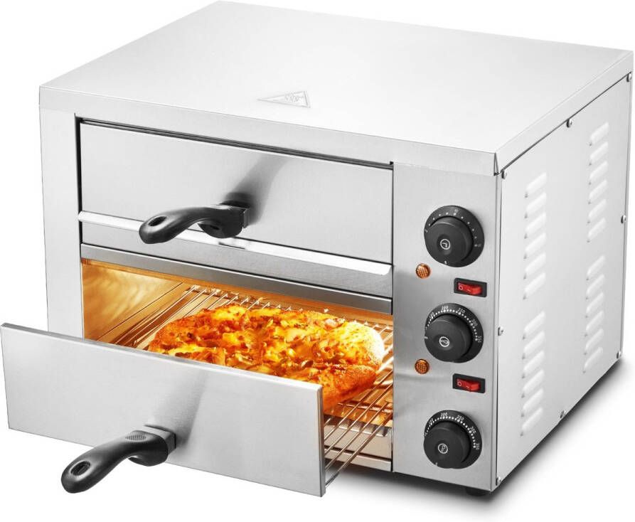 Corenia Elektrische Pizzaoven – Pizzaoven – Pizza Bakoven – Pizza Oven Voor Thuis – Pizza Oven Camping – RVS Roestvrij Staal – 305 mm Ø – Instelbare Temperatuur En Timer