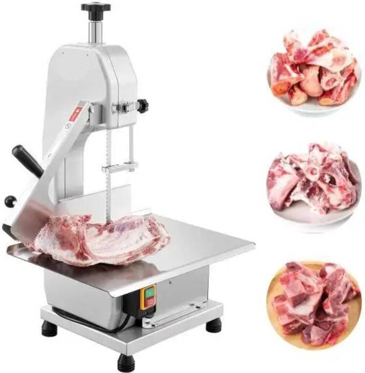 Corenia Elektrische Vleesbandschijfzaag – Vleeszaagmachine – Bottenzaag – Vleesbandzaag – Bevroren Vleeszaag – 1800W Motor – Verstelbare Werktafel