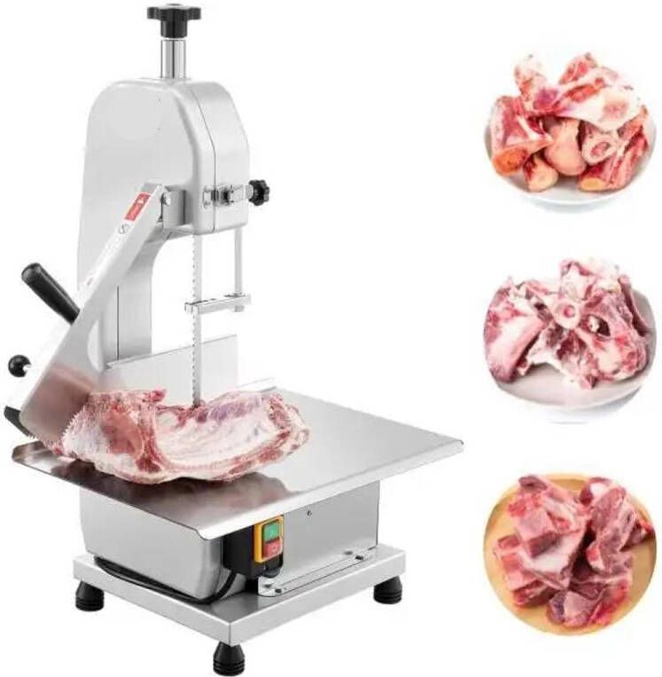 Corenia Elektrische Vleesbandschijfzaag – Vleeszaagmachine – Bottenzaag – Vleesbandzaag – Bevroren Vleeszaag – 650W Motor – Verstelbare Werktafel