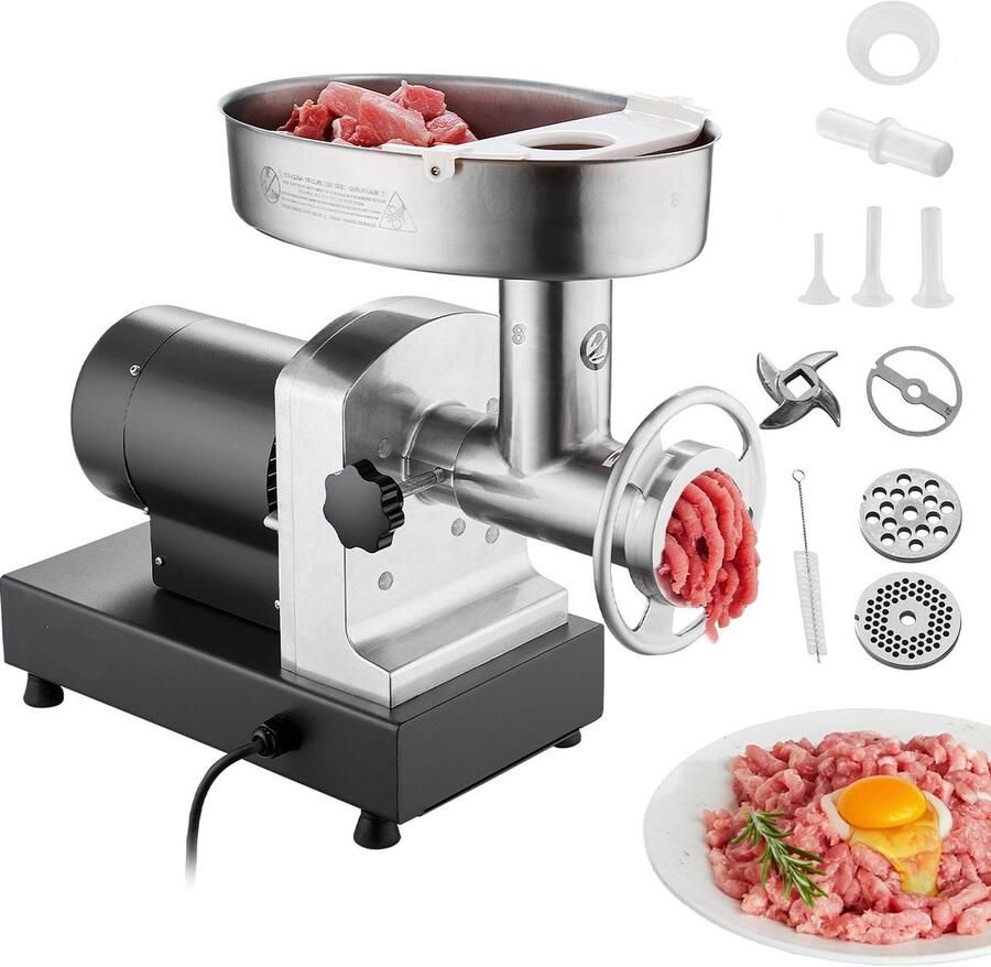 Corenia Elektrische Vleesmaler – Vleesmolen – Gehaktmolen – Worstmaker – 350W Motor – RVS Materiaal – 2 7 Kg Per Minuut