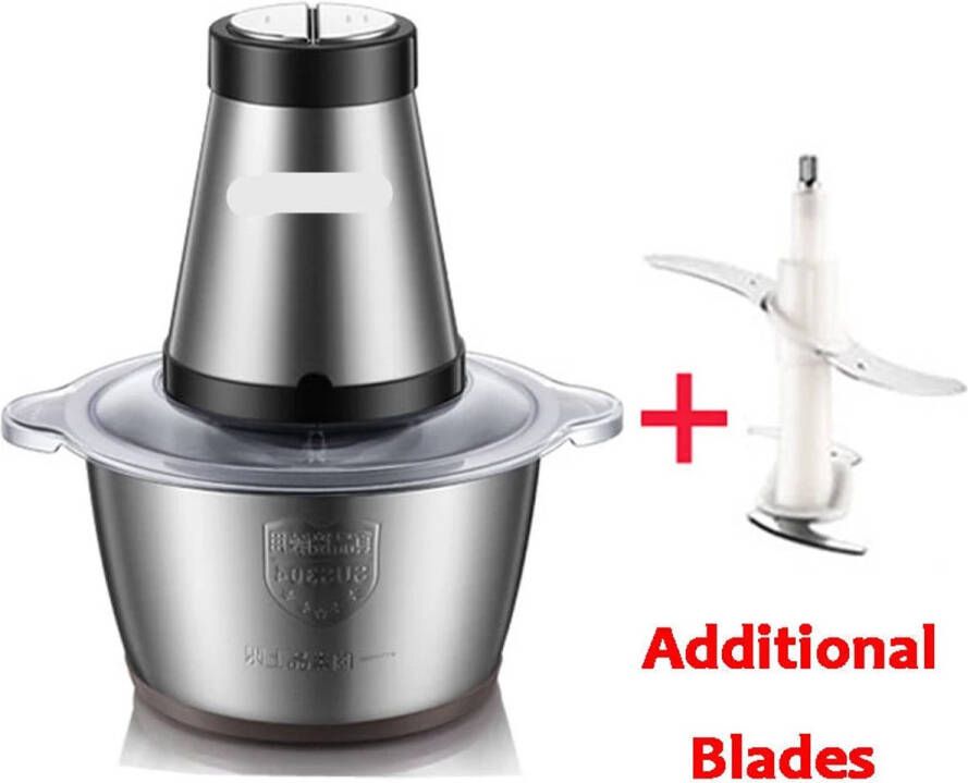 Corenia Elektrische Vleesmolen 500W Foodprocessor Hakmolen 2 Snelheden voor Vlees Noten en Groenten Eenvoudig Schoon te Maken 2L RVS Keukenmachine Standaard Extra Mes