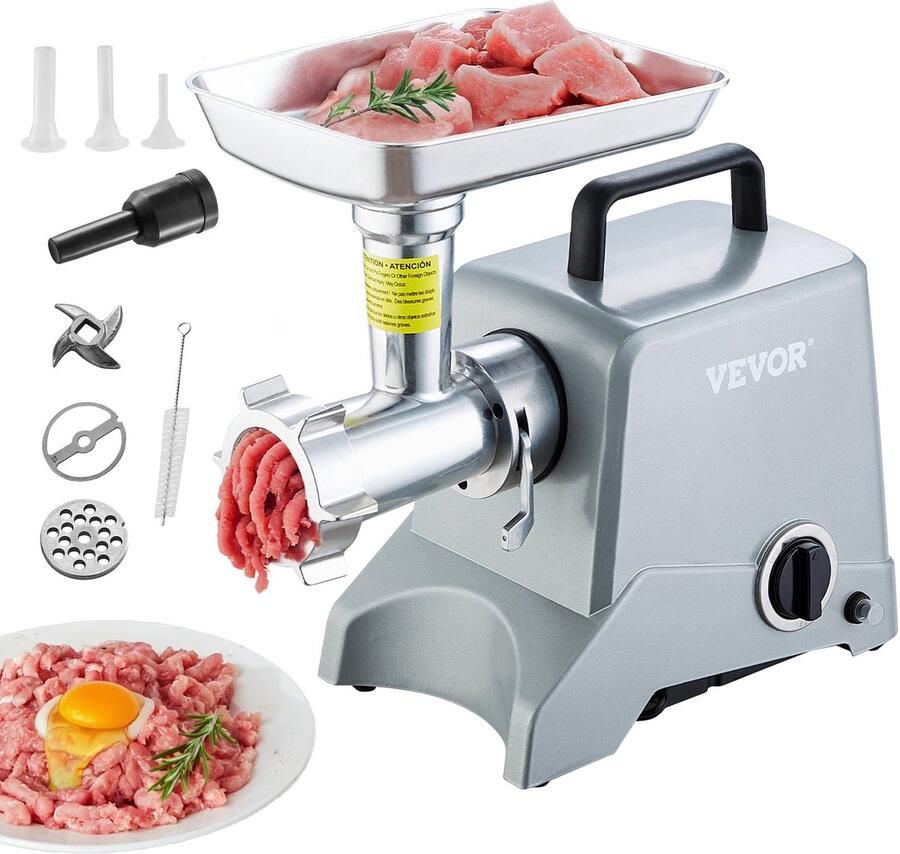 Corenia Elektrische Vleesmolen – Vleesmaler – Gehaktmolen – Worstenvuller – Vleesvermaler – 575W Krachtige Motor – Inclusief Worstenvulhulp