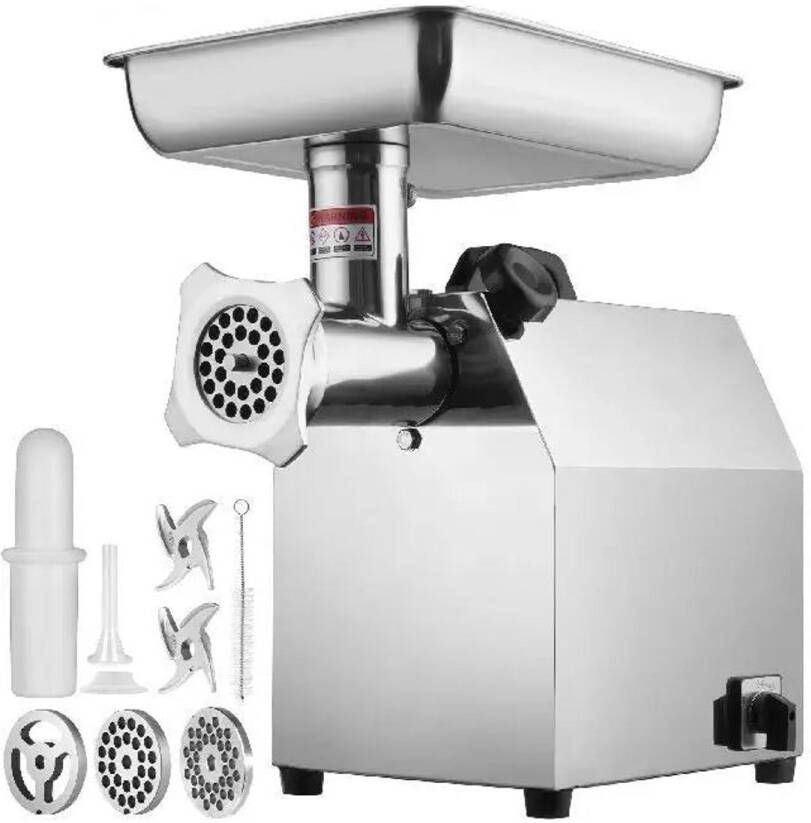 Corenia Elektrische Vleesmolen – Vleesmaler – Gehaktmolen – Worstmaker – 650 Watt Motor – Roestvrij Staal – Omkeerfunctie