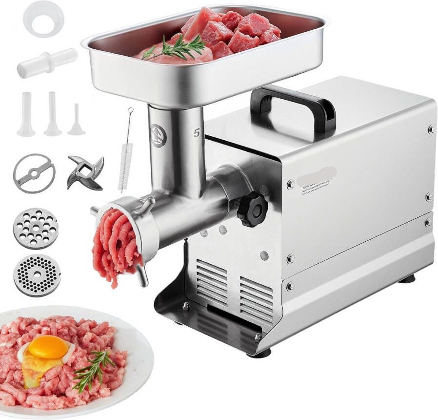 Corenia Elektrische Vleesmolen – Vleesmaler – Worstmaker – Industriële Molen – 300W Motor – Roestvrij Staal