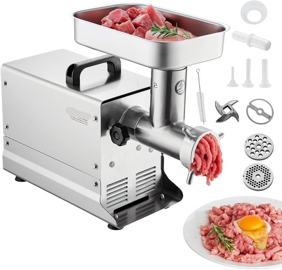 Corenia Elektrische Vleesmolen – Vleesmaler – Worstmaker – Industriële Molen – 300W Motor – Roestvrij Staal