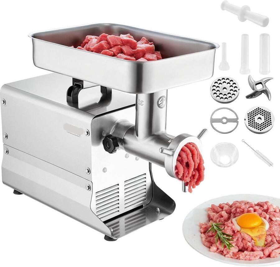 Corenia Elektrische Vleesmolen – Vleesmaler – Worstmaker – Vleesmolen Voor Thuis – 1100W Koperen Motor – Roestvrijstalen Messen