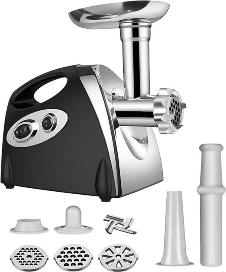 Corenia Elektrische Vleesmolen Worstmolen Meat Grinder Krachtige Motor Alle Soorten Vlees Inclusief Accessoires 28 x 18.5 x 33 cm 2800W Zwart