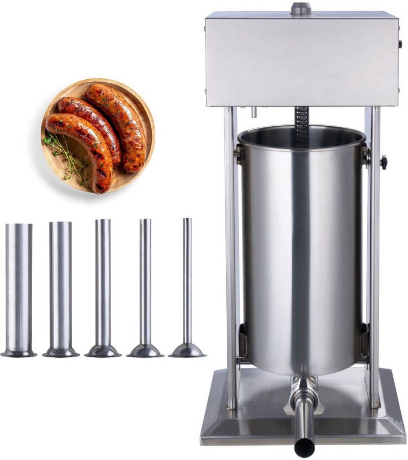 Corenia Elektrische Worstenvuller – Worstmaker – Vleesspuit – Worstenvulmachine – Worstpers – 25 Liter Inhoud – RVS 304 Voedselveilig