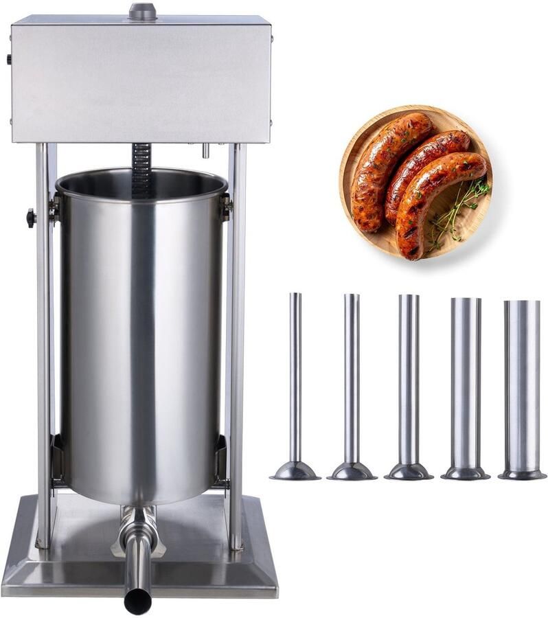 Corenia Elektrische Worstenvuller – Worstmaker – Vleesspuit – Worstenvulmachine – Worstpers – 25 Liter Inhoud – RVS 304 Voedselveilig