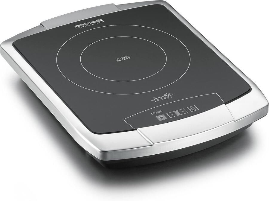 Corenia Enkele Kookplaat – Elektrische Kookplaat – Kookplaat Glaskeramisch – Kookplaat HiLight – Koken – Geborsteld RVS – Twee Cirkel Verwarming – 2200 Watt – Touch Bediening