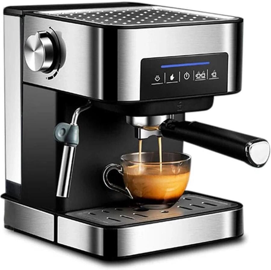Corenia Espressomachine 2-in-1.6L 20Bar Machines À Cafe Italiaanse Espresso Koffiezetapparaat Met Melkopschuimer Wand Mousseur De Lait Voor Cappuccino Zilver