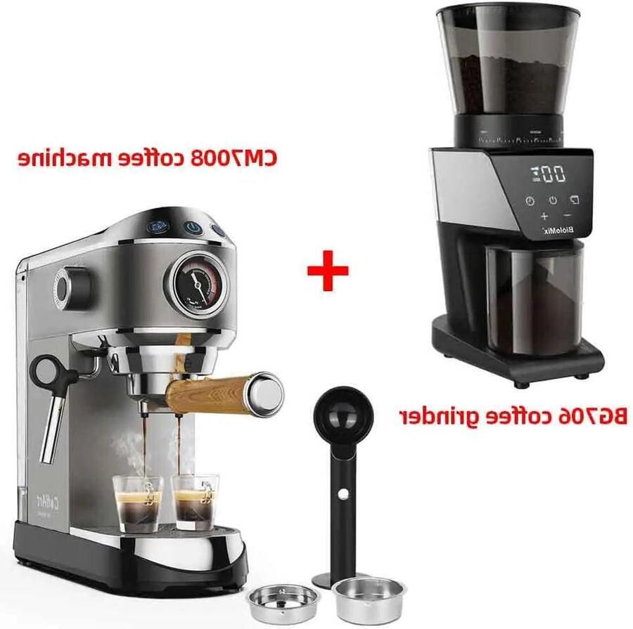 Corenia Espressomachine – 20 Bar – Compact Koffiezetapparaat Semi-Automatisch 1.1L Gemalen Koffie – RVS Heetwaterfunctie -Voor Espresso Cappuccino Latte en Mocha Koffiemolen
