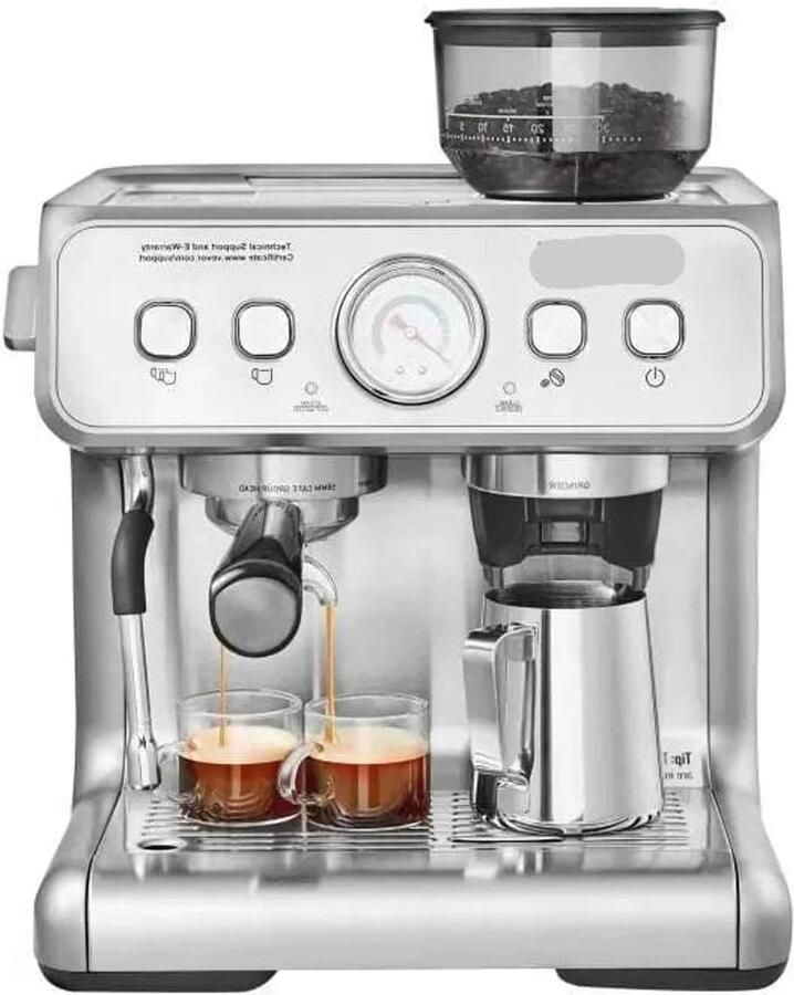 Corenia Espressomachine Koffiemachine Compact Koffiezetapparaat 15 Bar Halfautomatisch met Stoompijpje PID Temperatuurcontrole 2 8L Waterreservoir Voor Latte & Cappuccino