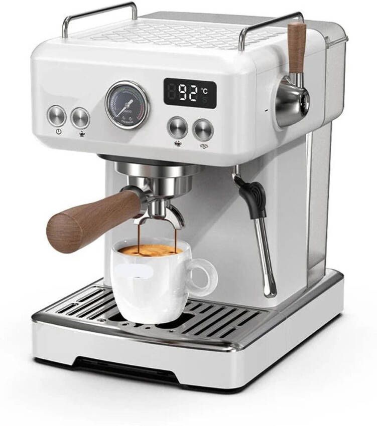 Corenia Espressomachine Koffiemachine Compact Koffiezetapparaat 20 Bar RVS Behuizing voor Espresso Cappuccino en Latte Semi-automatische met Instelbare Druk & Temperatuur