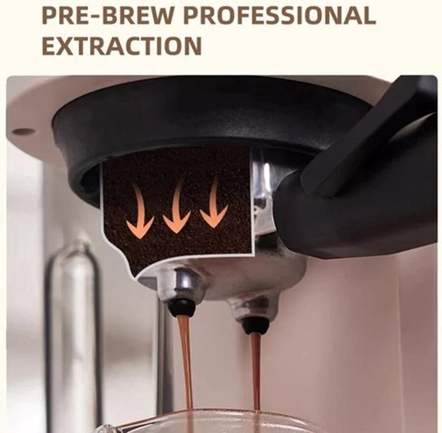 Corenia Espressomachine Koffiemachine Compact Koffiezetapparaat 20 Bar Semi-automatische met Maalwerk -Melkschuimsysteem Compact & Gebruiksvriendelijk voor Espresso Cappuccino en Latte