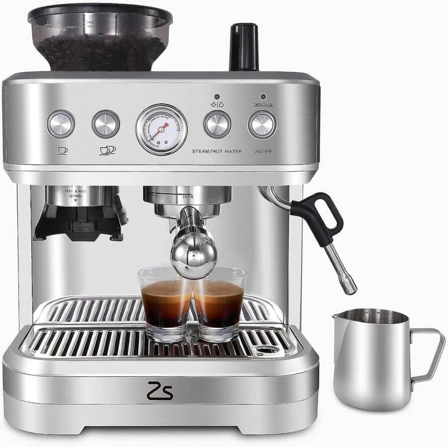 Corenia Espressomachine – Koffiemachine – Espressoapparaat – Barista Machine – 15 Maalstanden – 15 Bar Pomp – Stoompijp Voor Melkopschuiming
