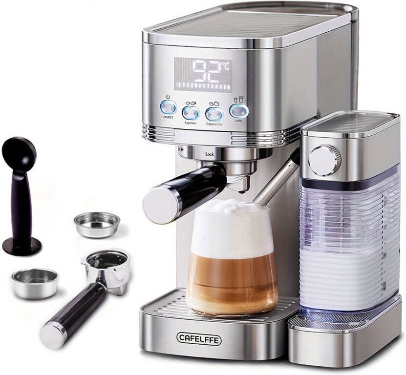 Corenia Espressomachine – Koffiemachine – Halfautomaat – Cappuccinomachine – Latte Macchiatomachine – Automatisch Melkschuimsysteem – 20 BAR Pompdruk – 1 3L Watertank – Zelfreinigend - Foto 2