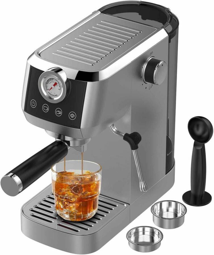 Corenia Espressomachine – Koffiezetapparaat – Espresso Maker – Cappuccino Machine – Latte Macchiato Machine – 20 Bar Italiaanse Pomp – 1350 Watt Roestvrij Stalen Behuizing