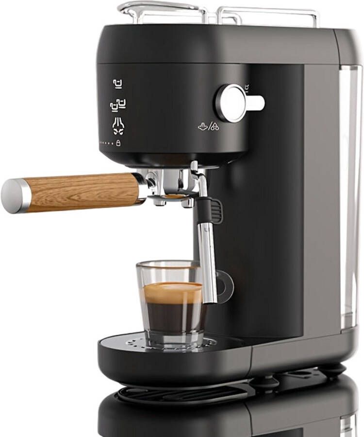 Corenia Espressomachine – Koffiezetapparaat – Espressoapparaat – Koffiemachine – Halfautomatisch – 20 Bar Pomp – Ingebouwde Melkopschuimer – Compact Zwart Design – 1 4L Waterreservoir – Gemakkelijk Schoon Te Maken