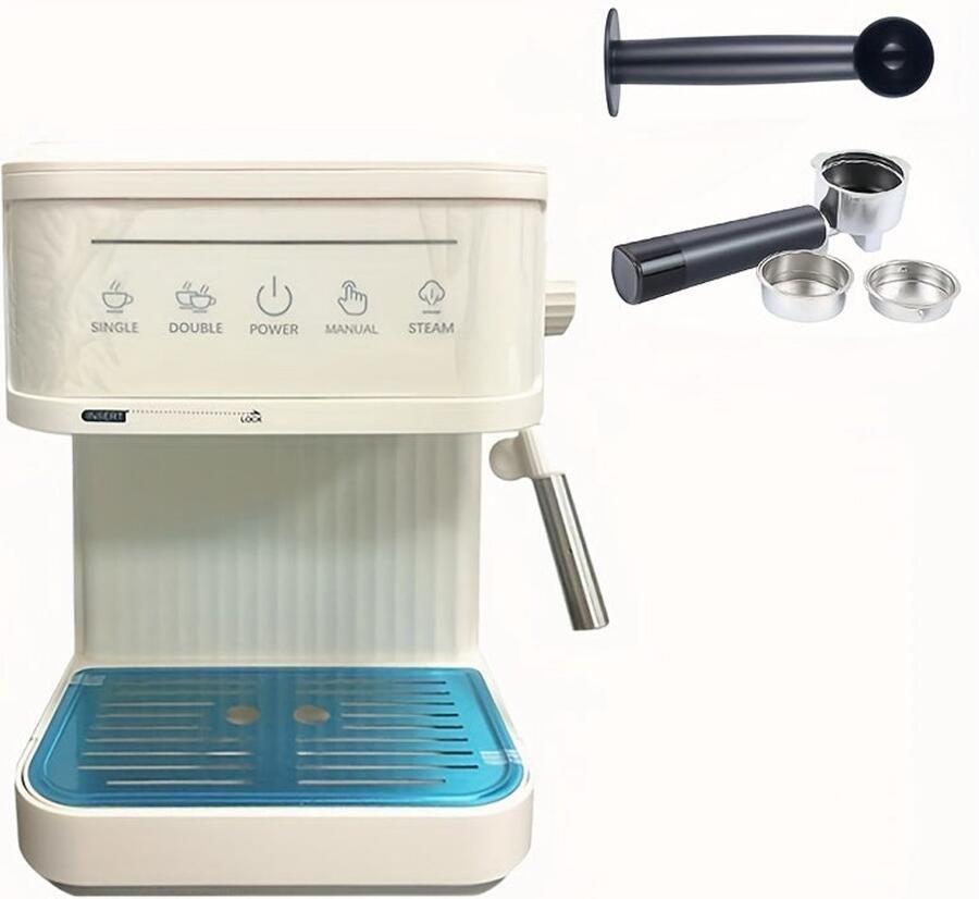 Corenia Espressomachine – Koffiezetapparaat – Latte Machine – Cappuccino Maker – Koffieapparaat – 20 Bar Pompdruk – Melkschuimer & 1 8L Waterreservoir – Wit – EU Stekker (220-240V)