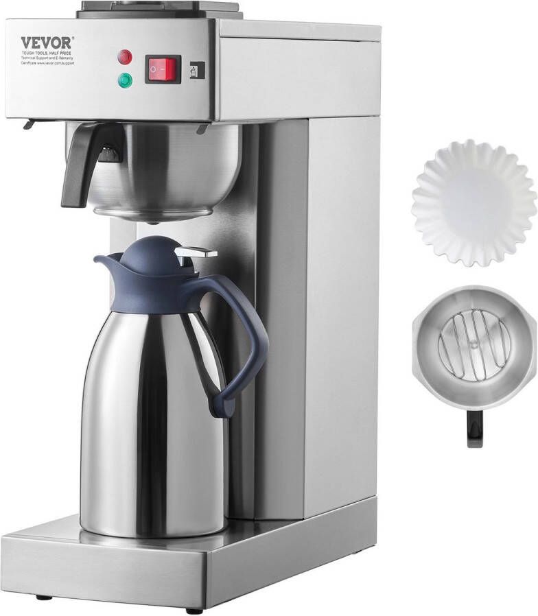 Corenia Filterkoffiezetapparaat – Koffiezetter – Koffiemachine – Dripkoffiezetter – Thermoskan – 12 Kopjes Capaciteit – Roestvrijstalen Behuizing