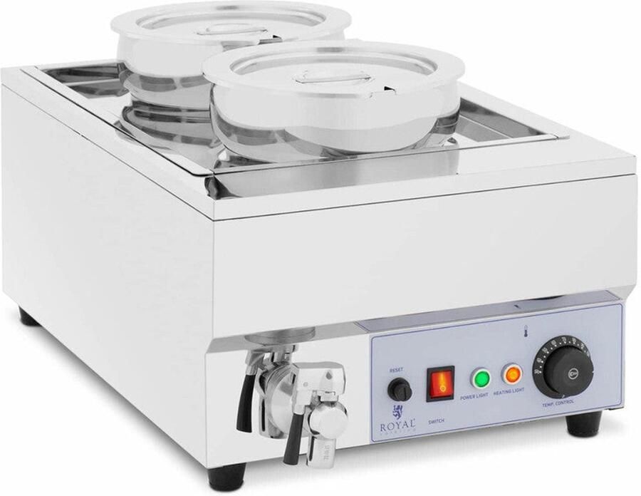 Corenia Fondue Set – Fondueset Elektrisch – Fonduepan – Chocoladefondueset – Soepenstation – 2 x 7 Liter Pannen – 1500 W Vermogen – Ingebouwd Aftapkraantje