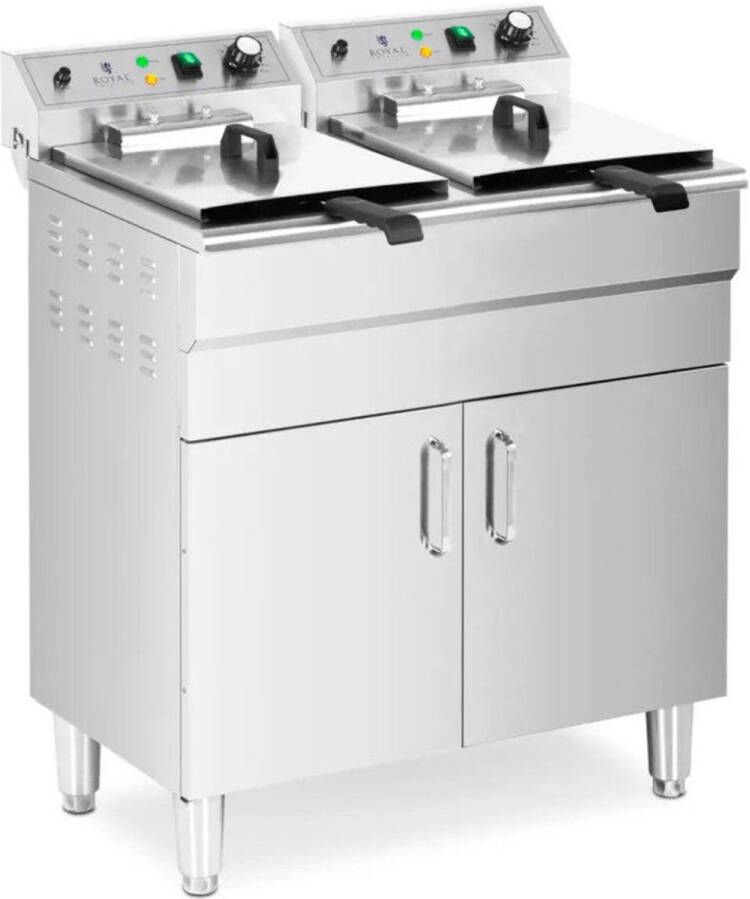 Corenia Friteuse – Dubbele Frituurpan – Elektrische Friteuse – Horecafriteuse – Professionele Frituurpan – 26 Liter Capaciteit – 10000W Vermogen – Roestvrij Stalen Behuizing