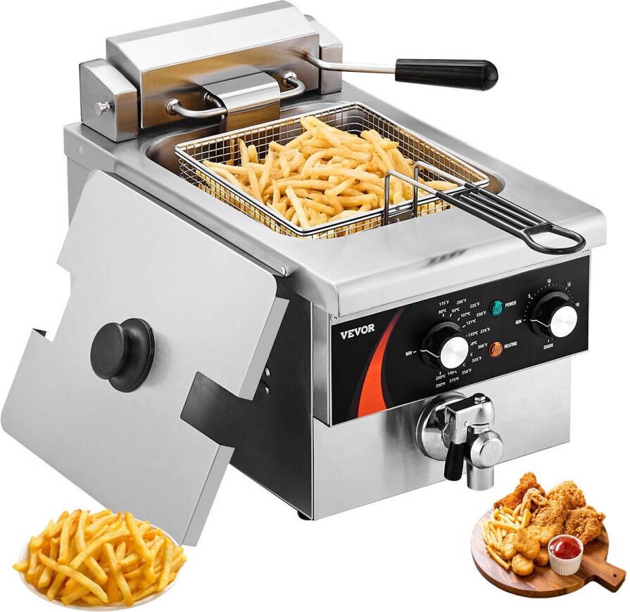 Corenia Friteuse – Frituurpan – Elektrische Friteuse – Koude Zone Friteuse – Deep Fryer – 8 5 Liter – Roestvrij Staal – 2200 Watt