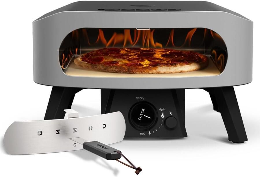 Corenia Gaspizzaoven – Pizza Oven – Pizza Grill – Outdoor Oven – Houtoven – Cordierite Pizzasteen 34 5x34 5 cm – 6 0 kW Gasbrander & Automatische Ontsteking