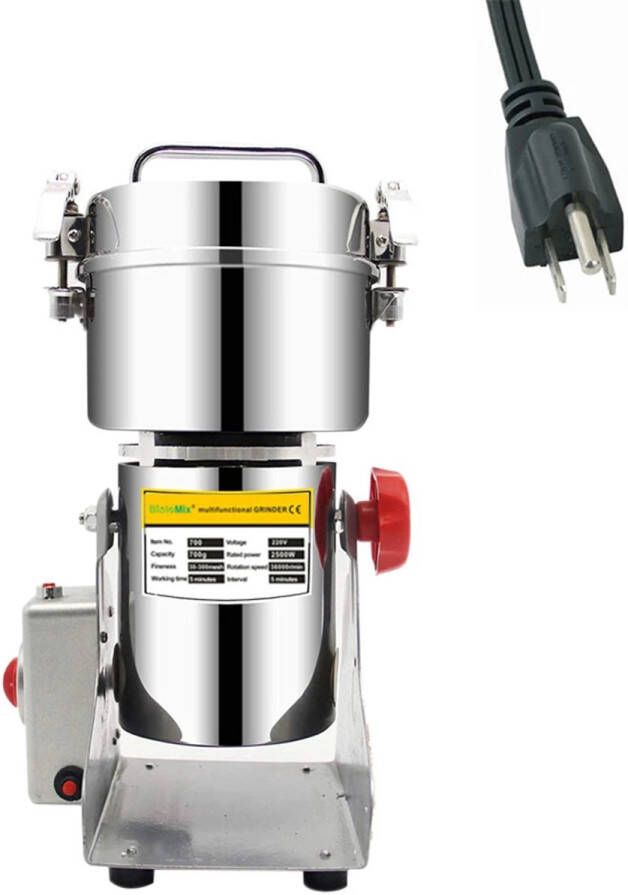 Corenia Graanmolen Elektrisch Kruidenmolen Elektrisch Koffiemolen Roestvrijstaal – 700g 2500W Maalmachine Voor Granen Koffiebonen Peulvruchten & Poeders