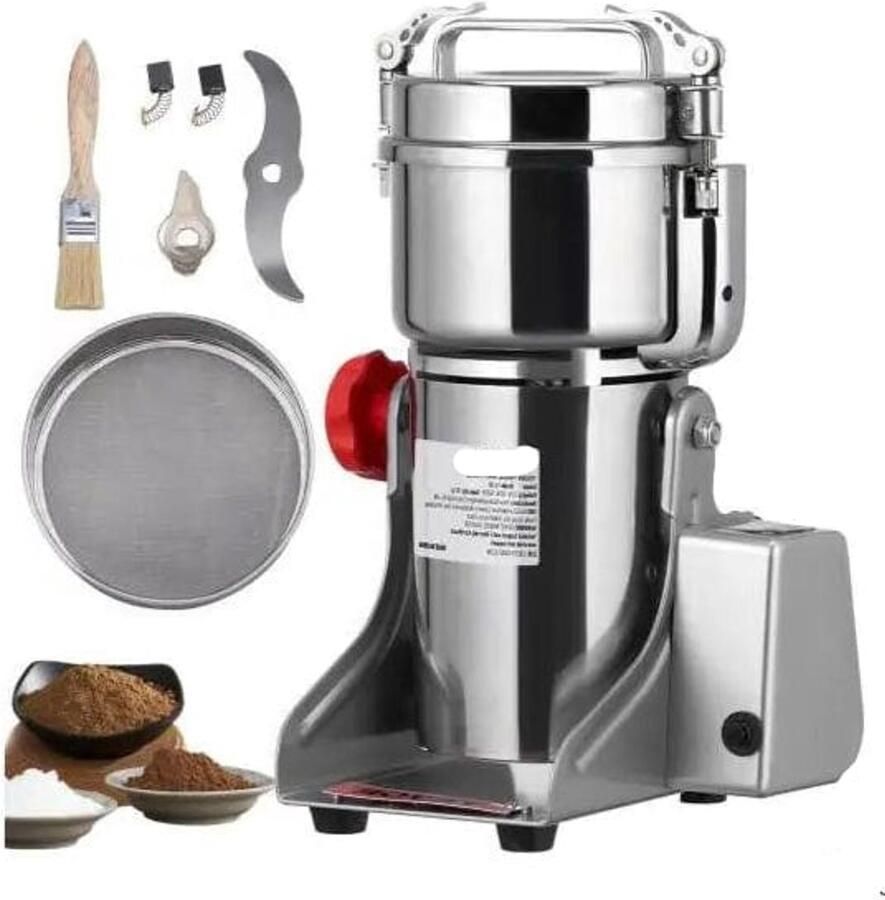 Corenia Graanmolen Kruidenmolen Elektrische Koffiemolen Elektrische Graanmolen 2500g Roestvrijstalen Poedermachine voor Kruiden Granen Specerijen en Koffie
