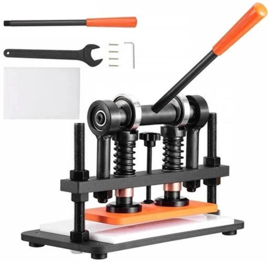 Handmatige Leersnijmachine Lederen Snijmachine Embossing Machine Handmatige met 12 mm Drukslag Stanspers voor Leer Foam Rubber en Kunststof Verstelbare Druk 1.5 Ton Drukkracht 28 x 14 cm - Foto 3