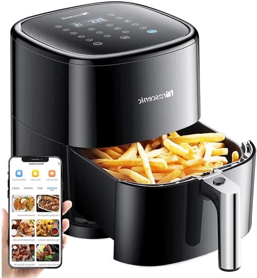 Corenia Heteluchtfriteuse Airfryer Smart Electric Air Fryer Olievrij Antiaanbakpan 1500W 5L Zwart