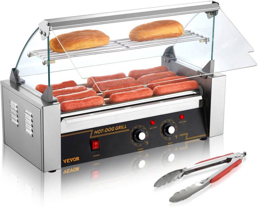 Corenia Hotdog Machine – Hotdog Maker – Hotdog Bereider – Snackmachine – 30 Hotdogs Tegelijk – 2200W Vermogen – RVS Materiaal