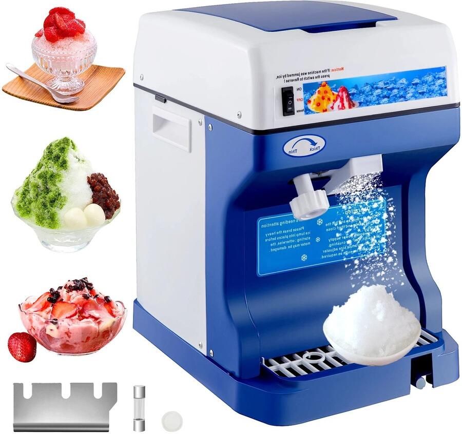 Corenia Ice Crusher Schaaf ijsmachine Slush Machine 120kg Capaciteit met Verstelbare Ijstextuur 250W 320 RPM 29 x 39 x 43 cm Blauw