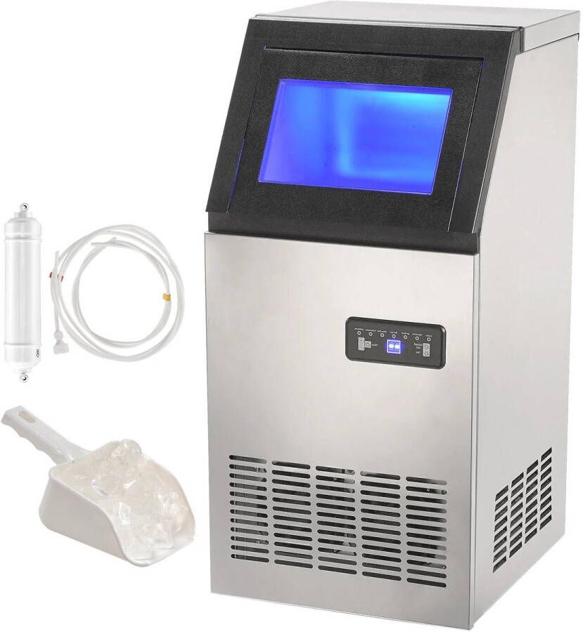 Corenia IJsautomaat – IJsmaker – IJsblokjesmachine – Ijsmachine – Compact Design – 110lbs Per Dag – Roestvrij Staal