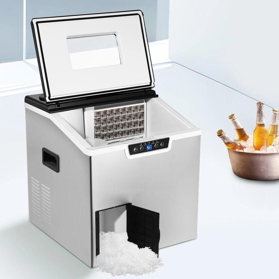 Corenia Ijsblokjesmachine Elektrische Ijsblokjesmachine Ijsmaker Ijsmachine -150-180W Automatische reiniging Luchtgekoeld met LCD-scherm