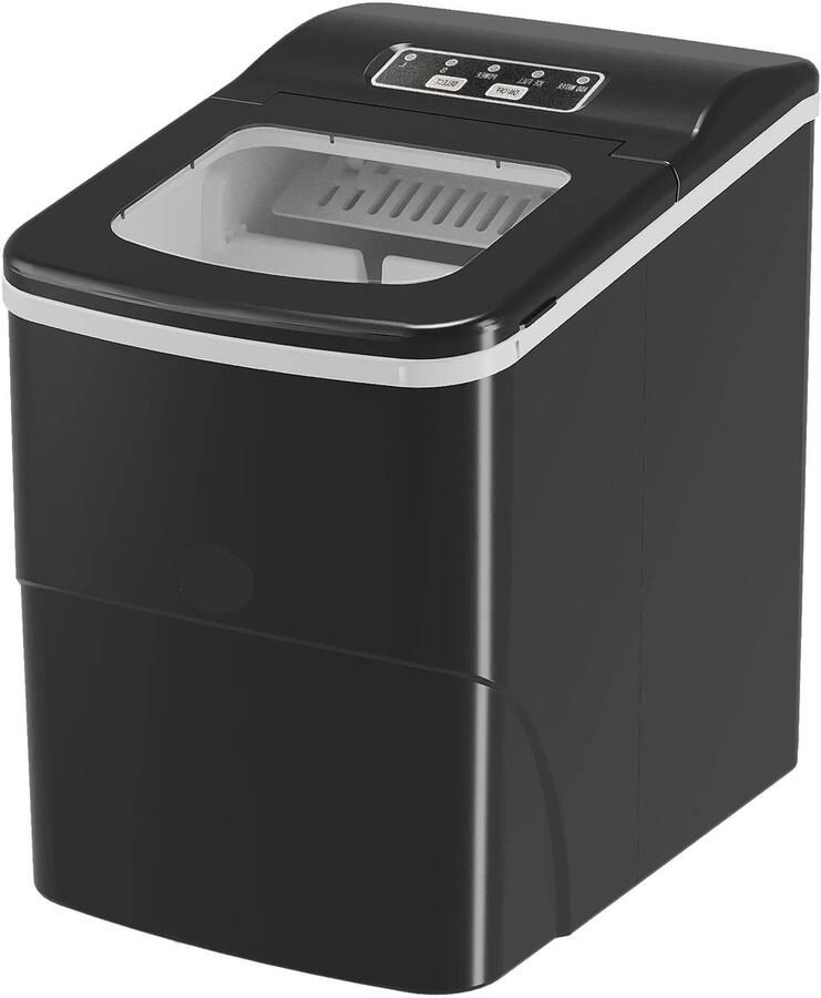 Corenia Ijsblokjesmachine Elektrische Ijsblokjesmachine Ijsmaker Ijsmachine 9 Kubussen elke 8min Zelfreinigend met LCD-scherm 2L 12 kg dag 90W 220 V-240 V 50 HZ 21.2 x 29.5 x 32.6 cm Zwart