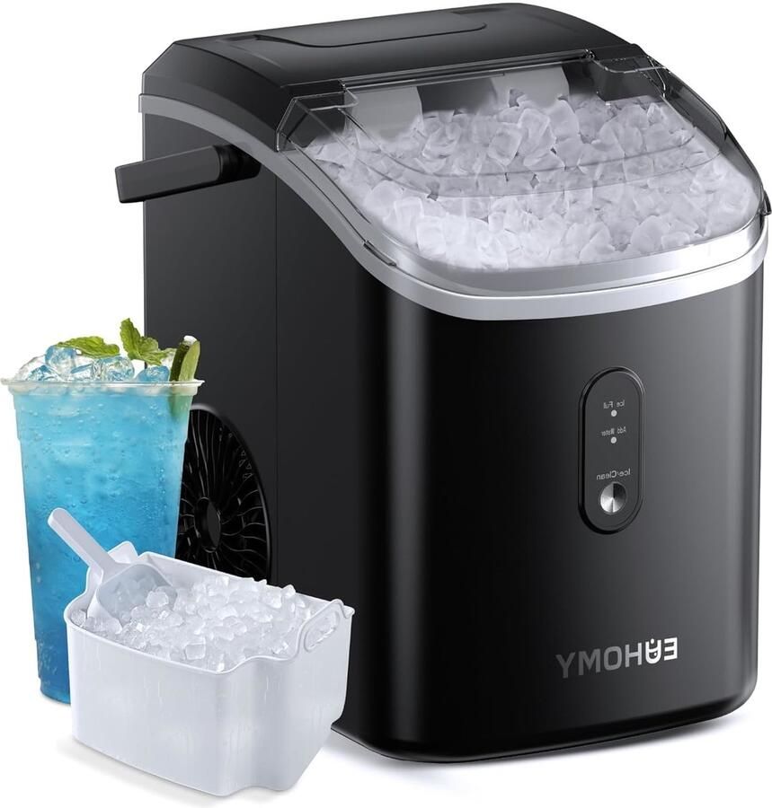 Corenia IJsblokjesmachine – IJsblokjesmaker – Crushed Ice Machine – Nuggets IJsmachine – Tafelijsblokjesmachine – 15 kg 24 uur ie – Automatische Reiniging & Infraroodsensor