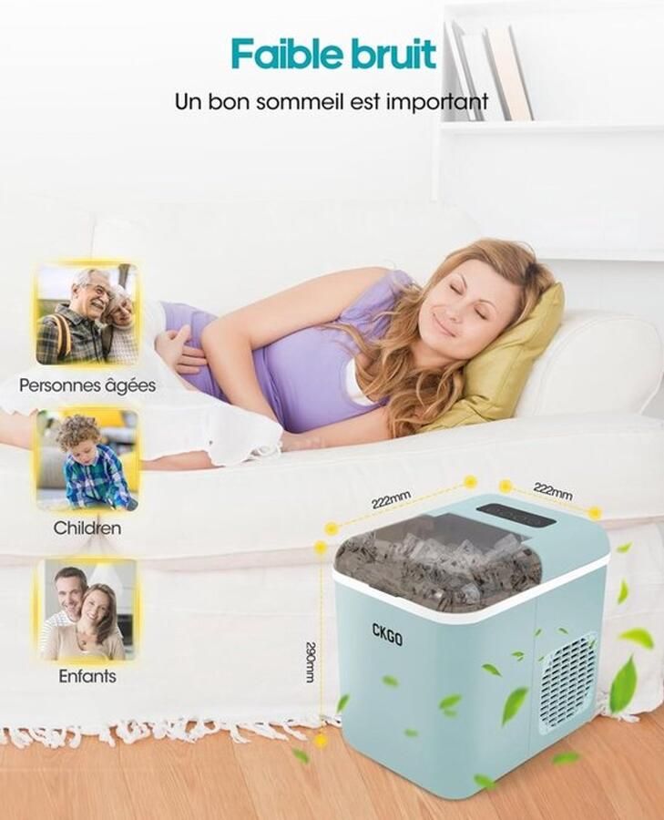 Corenia IJsblokjesmachine – IJsblokjesmaker – IJsblokjesapparaat – IJscryomachine – IJsdispenser – Wifi-App Bediening – Zelfreinigend – 15 kg IJs per 24 uur – 9 IJsblokjes in 6-10 Minuten