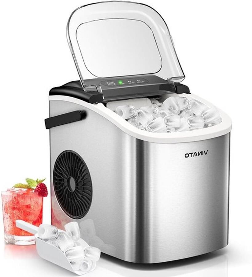 Corenia IJsmachine – Kleine IJsmachine – IJsblokjesmachine – IJsmaker – IJsmachine Voor Thuis – Supersnel 9 IJsklontjes in 6-8 Minuten – Draagbaar Compact 12 kg IJs Per 24 Uur - Foto 2