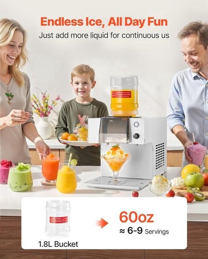 Corenia IJsmachine – Sneeuwijsmachine – IJsbreker – IJscrusher – Bingsu Machine – RVS Mes – 1 8 Liter Tank – 80 kg dag Capaciteit – 90 Seconden Snelkoeling