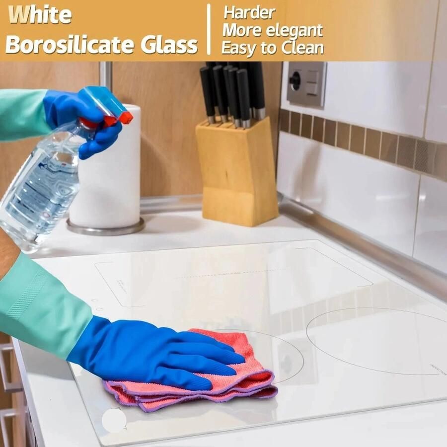 Corenia Inductie Kookplaat Elektrische Kookplaat Keramisch Kookplaat Induction Hob Elektrische Brander 4-pits Inbouw 3500W 220V Kinderbeveiliging Timerfunctie Flexzone Wit