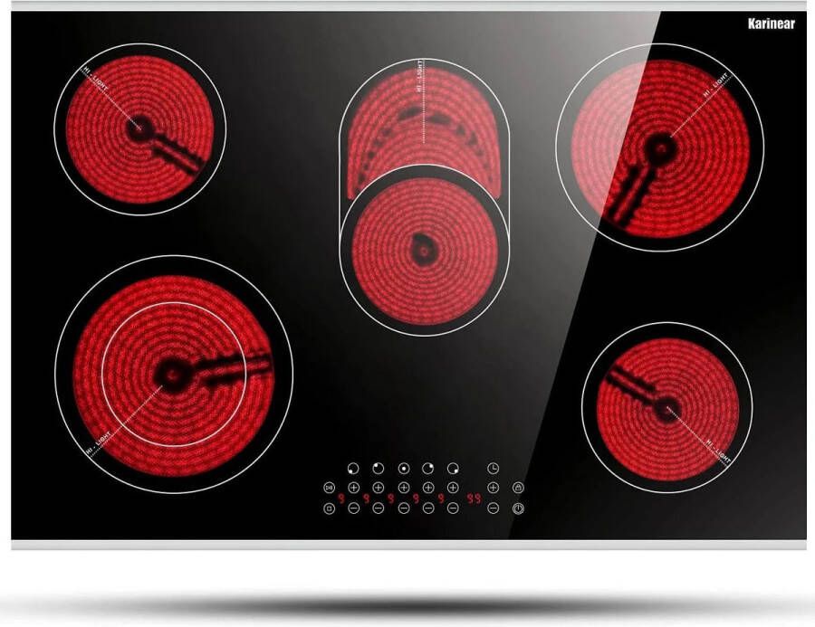 Corenia Inductie kookplaat Induction Hob Elektrische Brander 30 Inch Elektrische Kookplaat 5 Branders Inductie Fornuis Zwart Keramische Kookplaat Inbouw Elektrische Stralingskookplaat 8400W Induction Cook Top - Foto 2