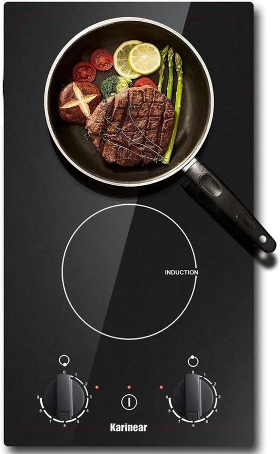 Corenia Inductie kookplaat Induction Hob Induction Cook Top Inductie Fornuis Elektrische Brander Inbouw Inductiekookplaat met 2 Branders 30 cm Inductiekookplaat met Stekker en Knopbediening Zwart - Foto 3