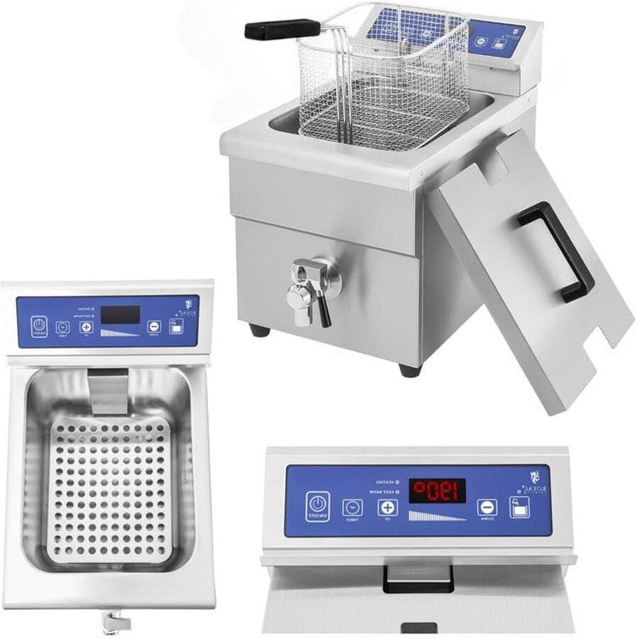 Corenia Inductiefrituurpan – Frituurpan – Friteuse – Oliepan – Frituurketel – Roestvrijstaal – 10 Liter Inhoud – 3500W Vermogen