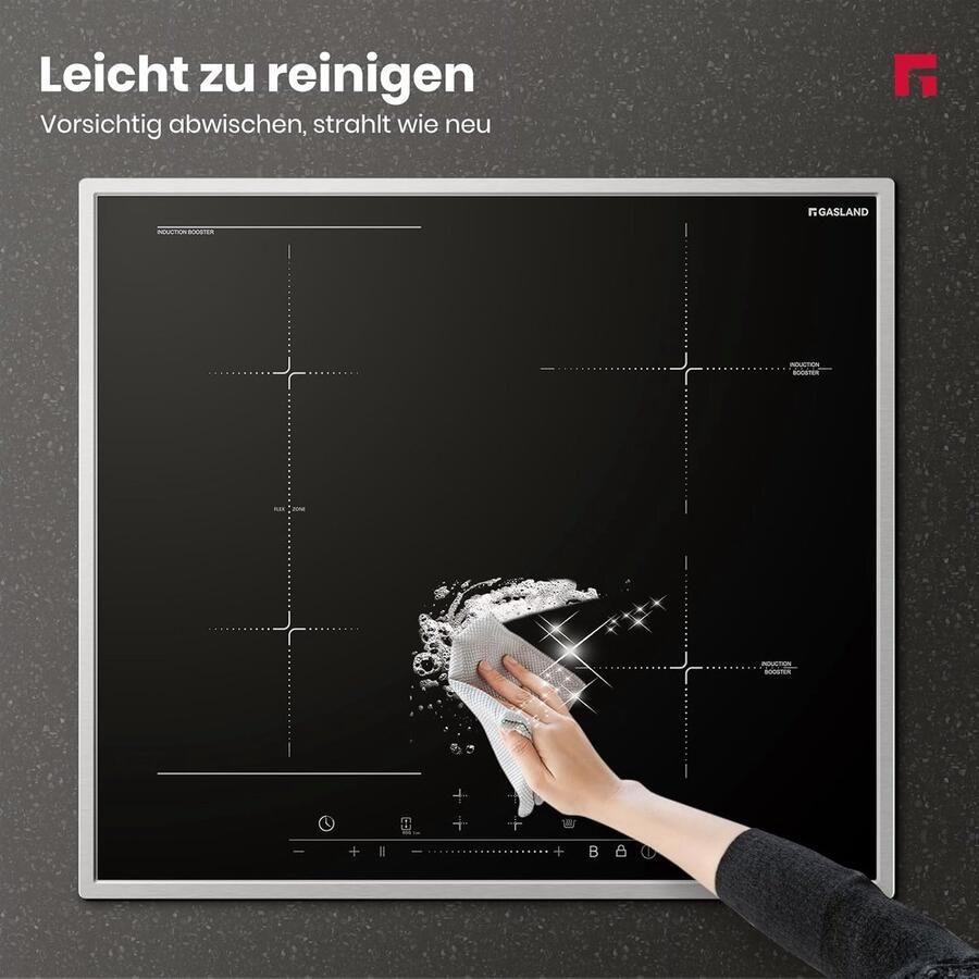 Corenia Inductiekookplaat – Inbouwkookplaat – Elektrische kookplaat – Kookplaat met flexibele zone – 60 cm – 4 Pitten – PowerBoost functie – 7000 W vermogen