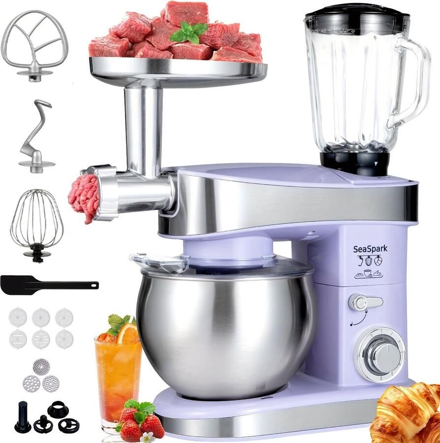 Corenia Keukenmachine – Keukenmixer – Keukenrobot – Foodprocessor – Mixer – 1200W Krachtige Motor – 6L RVS Mengkom