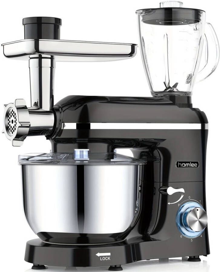 Corenia Keukenmachine – Keukenmixer – Keukenrobot – Foodprocessor – Mixer – 2000W Motor – 5 5L RVS Mengkom – 1 5L Glazen Blender